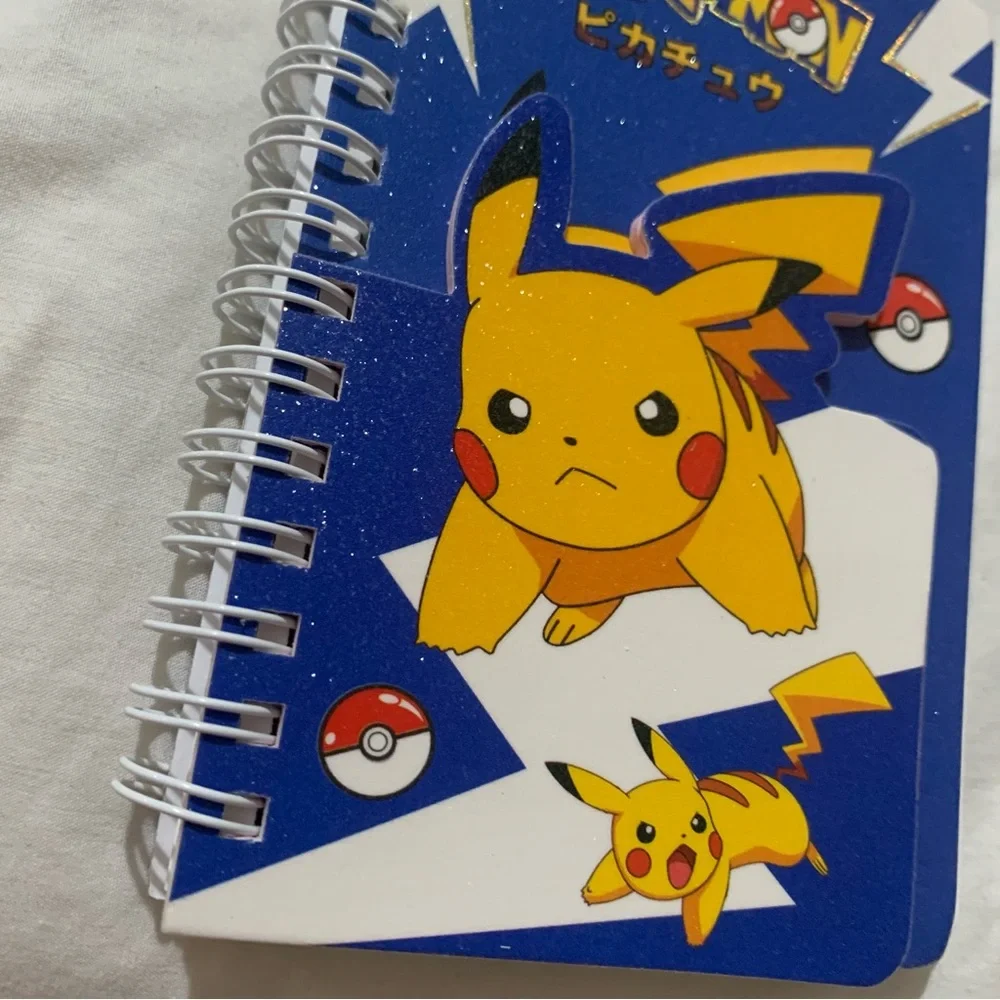 Blue Pokemon Pikachu Glitter Mini Spiral Notebook